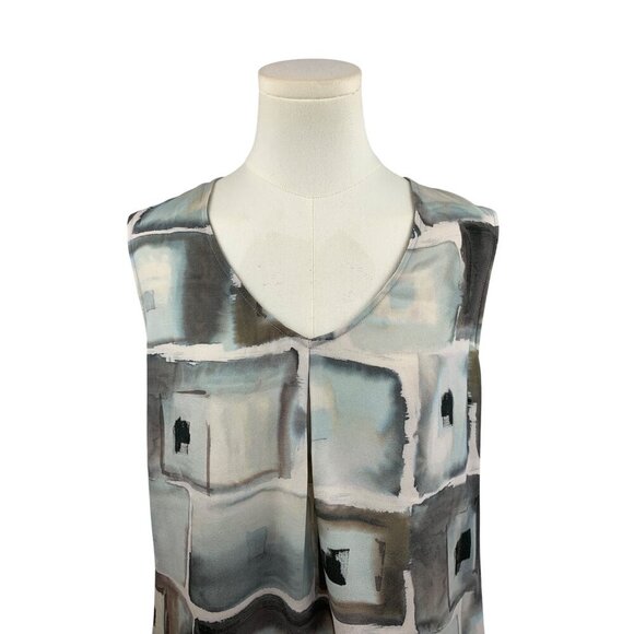 St. John Womens Sleeveless Geometric Print Blouse Size 10 - Picture 3 of 6